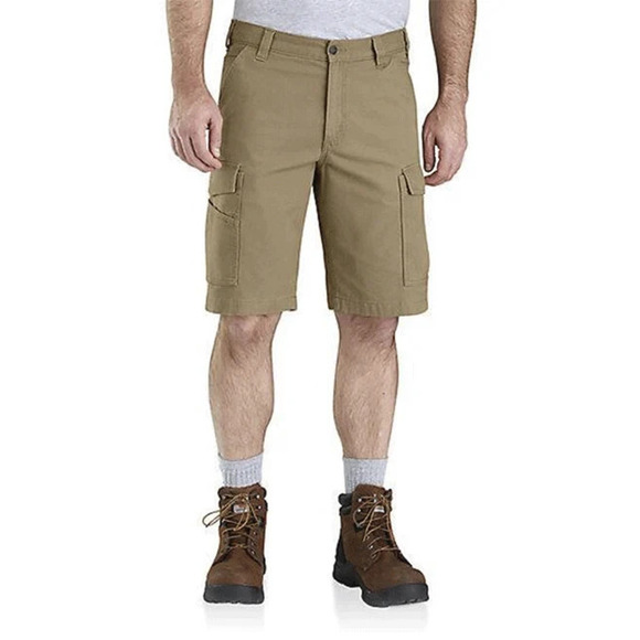 NWT Carhartt Rugged Flex Relaxed Canvas Cargo Work Short Khaki 103542-253 42 - Picture 3 of 13